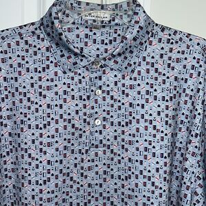 PETER MILLAR poly/Spandex blend beer Club Polo shirt Summer Comfort Fabric L